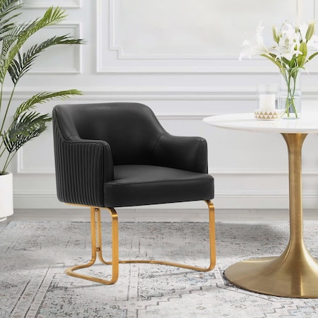 Manhattan Comfort Reeva Dining Armchair in Black DC078-BK