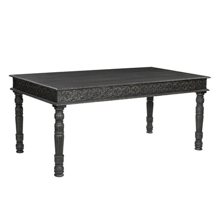 Homeroots 72" Black Solid Wood Dining Table 521838