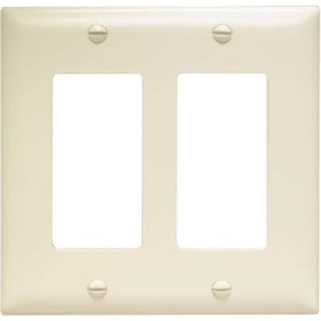 Legrand TradeMaster TP Wallplate, 4.6875 in L, 4-3/4 in W, 2 -Gang, Nylon, Light Almond TP262LACC30