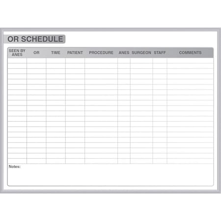 Ghent Planning Board, Plastic, 36 1/2 in, 48 1/2 in, Aluminum Frame, White/Gray, Matte GRPM313S-34
