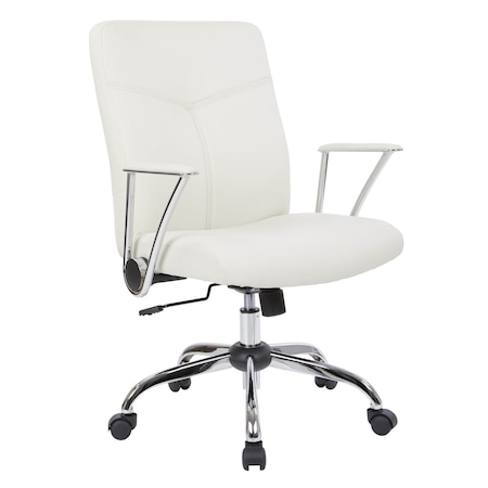 Osp Home Furnishings FL Series Faux Leather Chair, Cream FL80287C-u28