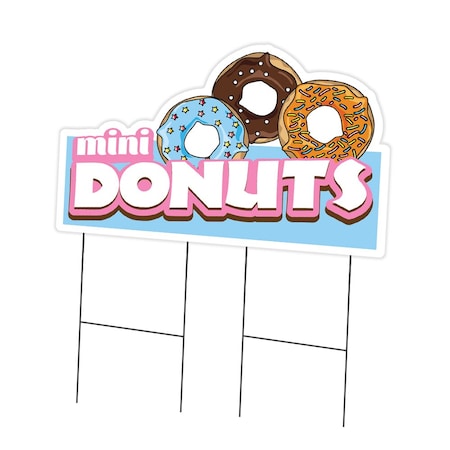 Signmission Mini Donuts Die Cut Yard Sign & Stake outdoor plastic coroplast window, C-DC-2436-Mini Donuts19 C-DC-2436-Mini Donuts19
