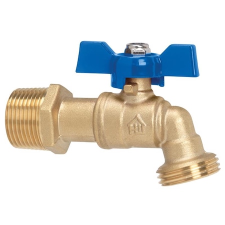 Homewerks 3/4 in. MIP X 3/4 in. MHT Brass Ball Valve Hose Bibb VHBQTRC4