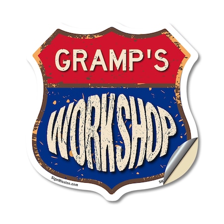 Signmission Gramp's Workshop, 18 Inch X 18 Inch, Vinyl Decal SHI-D-18-489-GRAMP