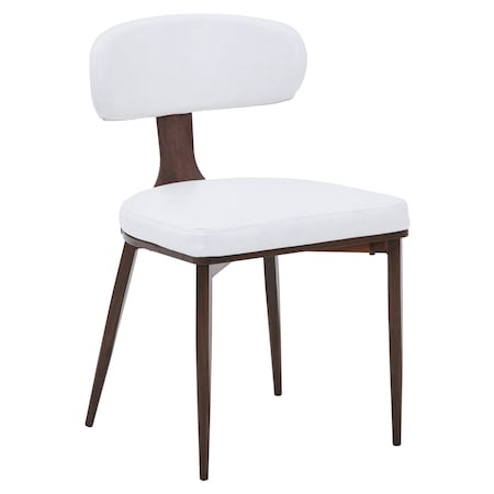 Leisuremod Dilenny Faux Leather Dining Chair - Modern Padded Side Chair with Steel Legs DC49W