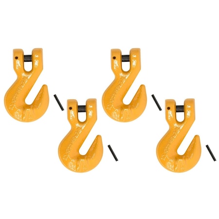 Mytee Products 5/16in Grade 80 Clevis Cradle Grab Hooks w/ Pins, 4500 lbs WLL, 4PK GH516-G80x4