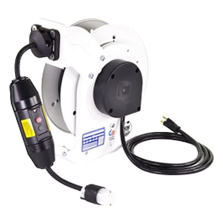 Kh Industries Industrial Cord Reel, 15 A, White, 35 ft RTAG3LW-WCL515-J12H