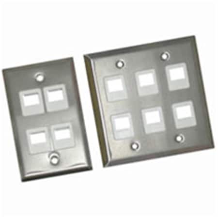 Fasttrack 2-Port Single Gang Multimedia Keystone Wall Plate - Stainless Steel FA260325