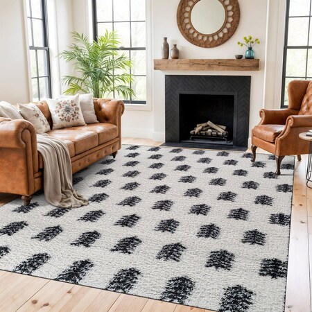 World Rug Gallery Scandinavian Arrow Shag Area Rug 7 ft 10 in x 10 ft Anthracite WR126ANTHRACITE8X10