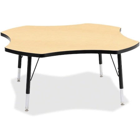 Jonti-Craft Berries Four Leaf Activity Table, A-height, Maple/Black/Black 6453JCA011