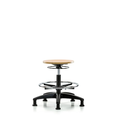 Blue Ridge Ergonomics Bench Stool, Med, Wood, CF, Glides BR-WMBSO-RG-CF-RG