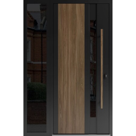 Vdomdoors Steel Door Dekton 0163 Venezia Noce Side Exterior Window Sidelite Entry Door Painted W36+16xH80 Lef DEKTON0163EXD-VEN-W36+16xH80-LH-I