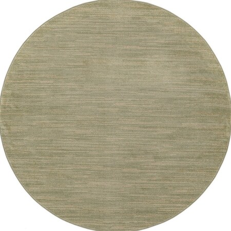 Homeroots 8' Green And Gold Round Abstract Indoor Outdoor Area Rug 572567
