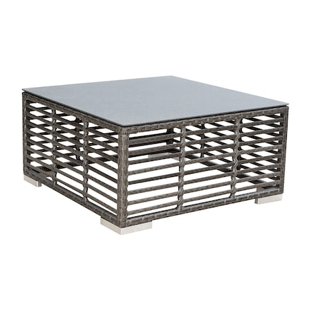 Panama Jack Outdoor Panama Jack Graphite Square Coffee Table with glass PJO-1601-GRY-CT-GL