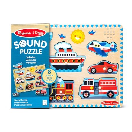 Melissa & Doug Vehicles Sound Puzzle, 8-Piece Set 725