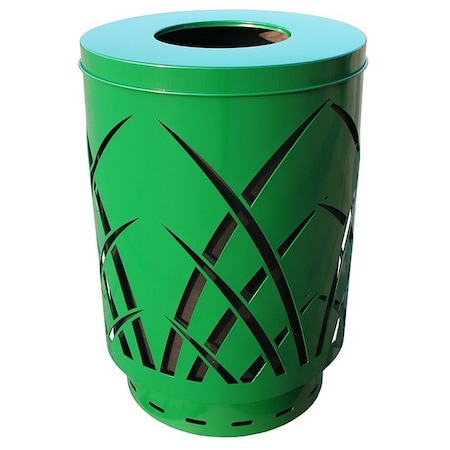 Witt Industries Green Outdoor Receptacle with Sleek Design with Flat Top SAW40P-FT-GN