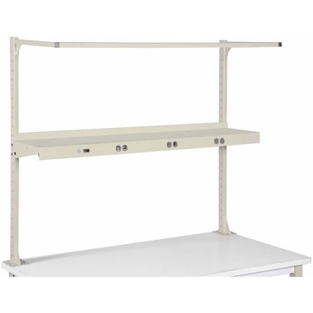 Global Industrial Cantilever Upper Steel Shelf with 3 Duplex Electrical Outlets 60"W - Tan 249295ATN