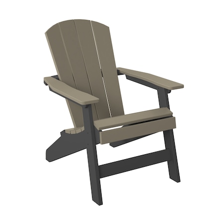 Polybird STATIONARY ADIRONDACK. WEATHERWOOD AND BLACK POLYBIRD P1