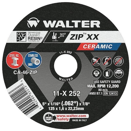 Walter Flap Discs, 5" dia., PK10 06A537