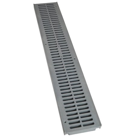 Nds 241-1 Drain Grate, 24 in L, 4.13 in W, Rectangular, 3/8 x 3-1/4 in Grate Opening, HDPE, Gray 241-1-AST