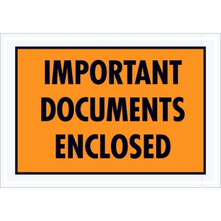 Zoro Select Packing List Envelopes, Orange, PK1000 PL421