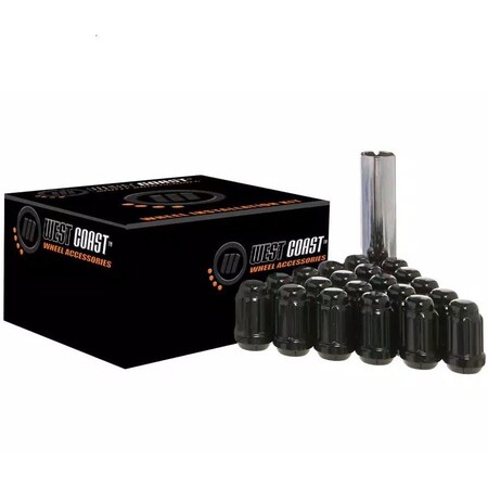 West Coast Wheel Accessories 12 Millimeter x 1.5 Thread Size, 60 Degree Conical, Acorn, Spline Drive W56015SB