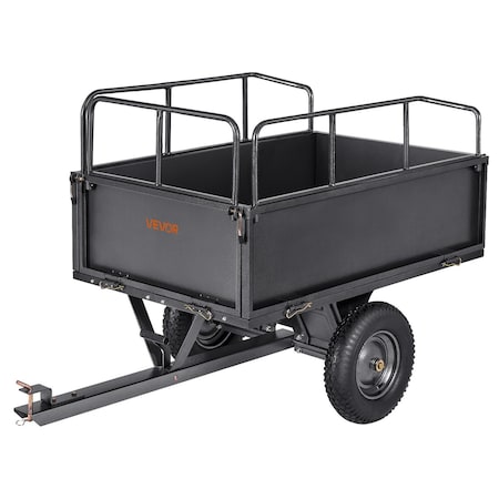Vevor Steel Dump Cart 17 Cu. Ft 600LB for ATV/UTV Trailer Tow Behind Heavy Duty BTC002E