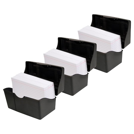 Innovative Storage Designs Black Index Card Holder, 5" x 8", 3PK 45003