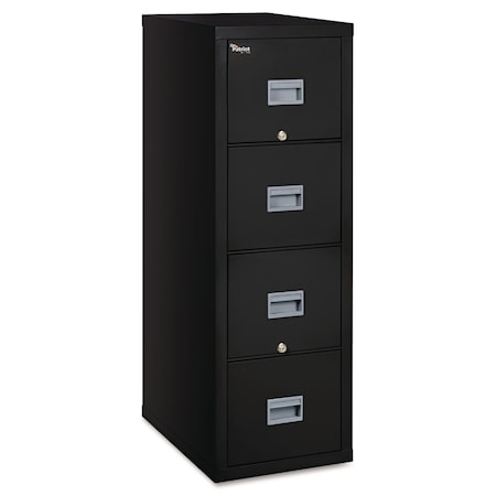Fireking 17-3/4" W 4 Drawer File Cabinet, Black, Legal/Letter 4P1825-CBL