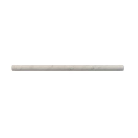 Apollo Tile White 1x12 Bianco Carrara Marble Honed Pencil Liner Tile Trim 0.5 sqft/case, 10PK APLMCA881HA