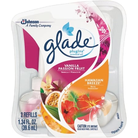 Glade PlugIns Passion Fruit/Hawaiian Breeze Scented Oil Air Freshener Refill, 2-Count 70498