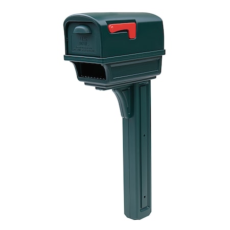 Solar Group Architectural Mailboxes Gentry Classic Plastic Post Mount Green Mailbox GGC1G00AM