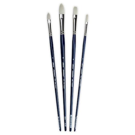 Silver Brush Bristlon Cat's Tongue & Filbert Brush Variety, 4-Piece Set BR-1954