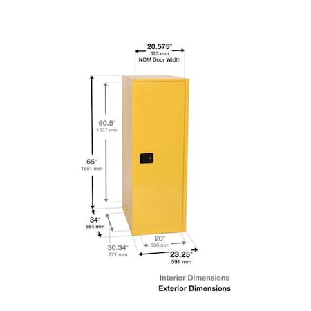 Eagle Mfg 48 gal, 3 Shelves, 18-Gauge Steel, 23.25 in W x 65 in H x Gray 1946XGRAY