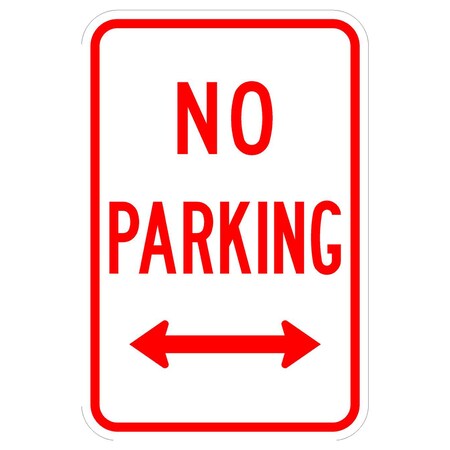 Sign Solutions Usa Parking Sign, 12 in W, Aluminum Sign, White DCS06DWT1218CUS00142