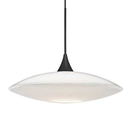 Besa Lighting Besa Spazio Pendant, Opal Glossy, Black Finish, 1x 50W MAX GY6.35 Base 1XT-629406-BK