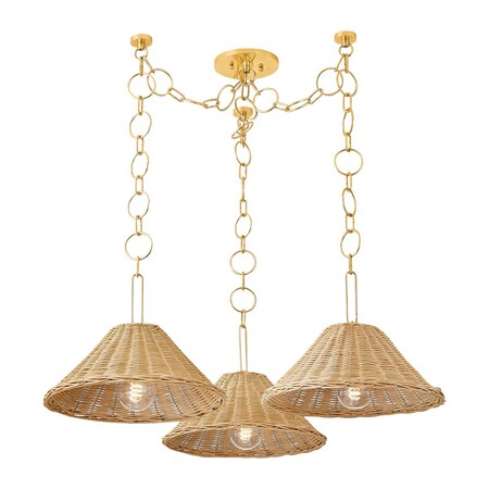 Mitzi Dalia 3 Light Chandelier 12.25 In. Aged Brass H831803-AGB