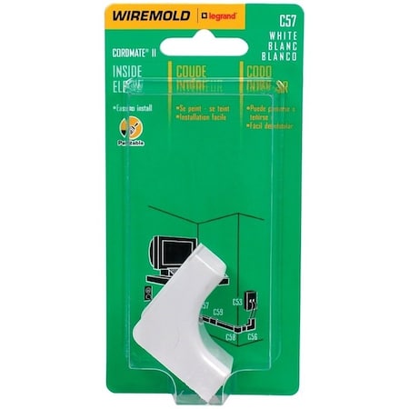 Legrand Wiremold Wireway Elbow, Plastic, White C57