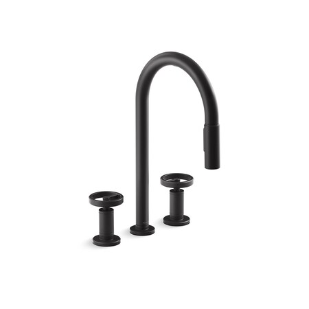 Kohler Billet Pull-down kitchen sink faucet with two-function sprayhead 28671-9-BL