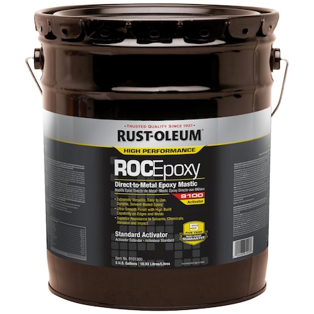 Rust-Oleum Standard Epoxy Coating Activator, Clear, Glossy, 5 gal, 125 to 225 sq. ft./gal, 9100 Series 9101300