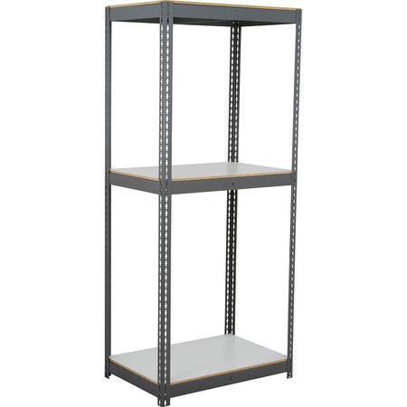 Global Industrial 3 Shelf, Heavy Duty Boltless Shelving Starter, 36"Wx24"Dx72"H, Laminate Deck B3165061