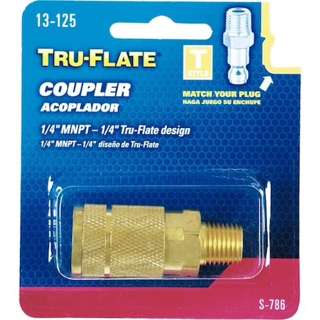 Tru-Flate 0.25 in. Quick Change Coupler C1B Body, Brass T2F-13125