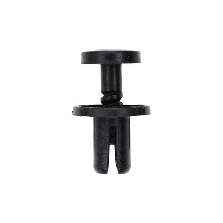 Auveco Push-Type Retainer; Head Diameter: 12.5mm, Stem Length: 9mm, Fits Into 6mm Hole, Black Nylon, 25PK 21875