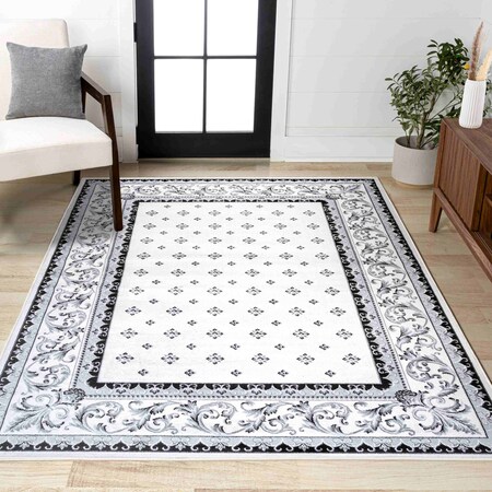 Jonathan Y Acanthus French Border Cream/Light Gray 8 ft. x 10 ft. Area Rug MDP504B-8