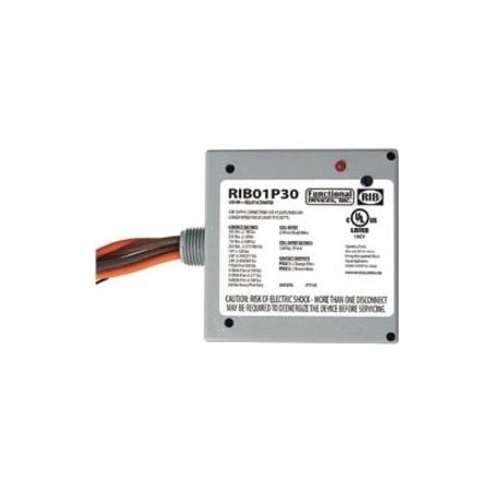 Functional Devices-Rib Enclosed Pre-Wired Relay, 20A at 300VAC, DPST RIB01P30