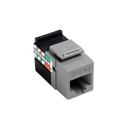 Leviton 1-Port Mod Jack 110 8W8P Utp, T568A/B Cat5E Quickport, Gigamax Gray 5G108-RG5