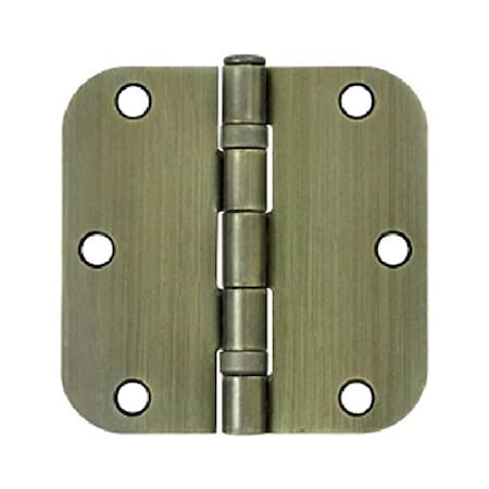 Patioplus 3.5 x 3.5 x 0.62 in. Radius Hinge Ball Bearing Steel, Antique Brass PA843335