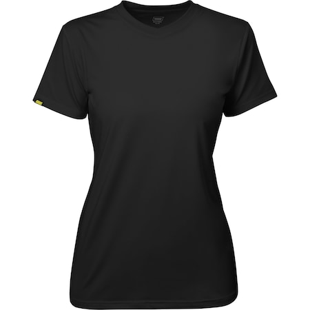 Ironwear Elastex Women's Short Sleeve V-Neck Performance T-Shirt, Black, X-Small 7100-B-XS