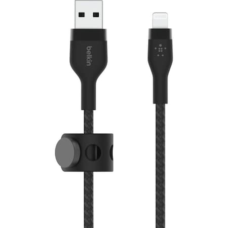 Belkin USB-A TO LTG, BRAID SIL, 1M, BLK CAA010BT1MBK