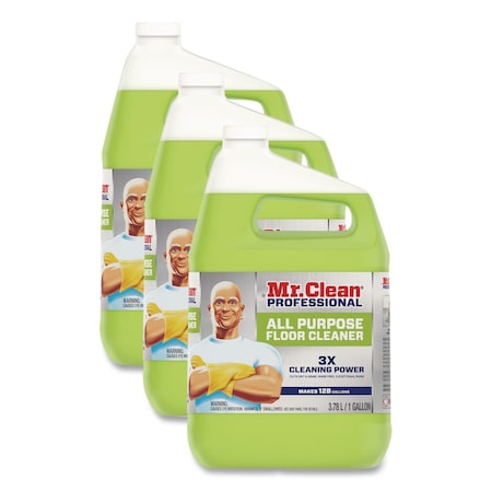 Mr. Clean Finished Floor Cleaner, Lemon Scent, One Gallon Bottle, PK3 2621